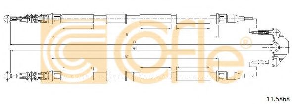 Трос, стояночная тормозная система COFLE 11.5868