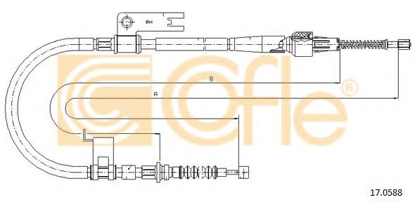 Трос, стояночная тормозная система COFLE 17.0588