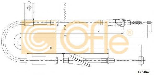 Трос, стояночная тормозная система COFLE 17.5042