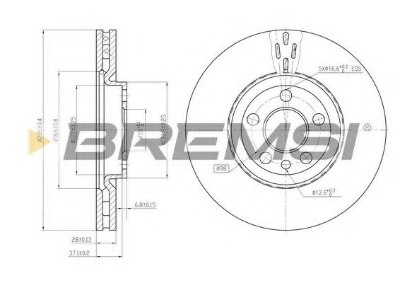 Тормозной диск BREMSI DBB165V