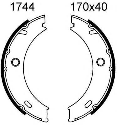 Комплект тормозных колодок, стояночная тормозная система BSF 01744