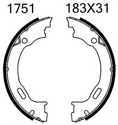 Комплект тормозных колодок, стояночная тормозная система BSF 01751