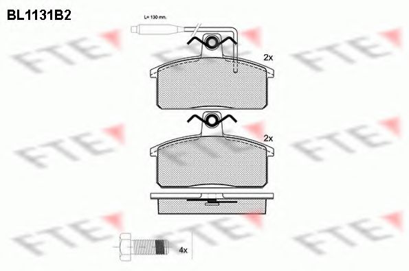 Комплект тормозных колодок, дисковый тормоз FTE BL1131B2