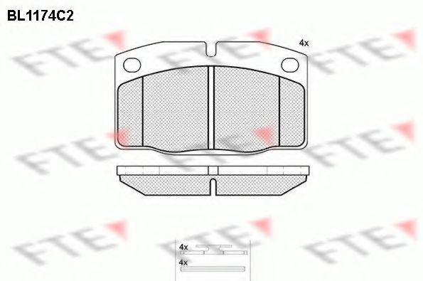 Комплект тормозных колодок, дисковый тормоз FTE BL1174C2