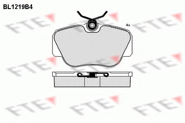 Комплект тормозных колодок, дисковый тормоз FTE BL1219B4
