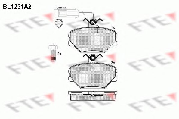 Комплект тормозных колодок, дисковый тормоз FTE BL1231A2