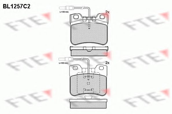 Комплект тормозных колодок, дисковый тормоз FTE BL1257C2