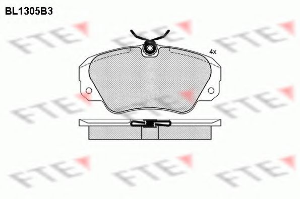 Комплект тормозных колодок, дисковый тормоз FTE BL1305B3