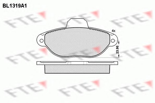 Комплект тормозных колодок, дисковый тормоз FTE BL1319A1