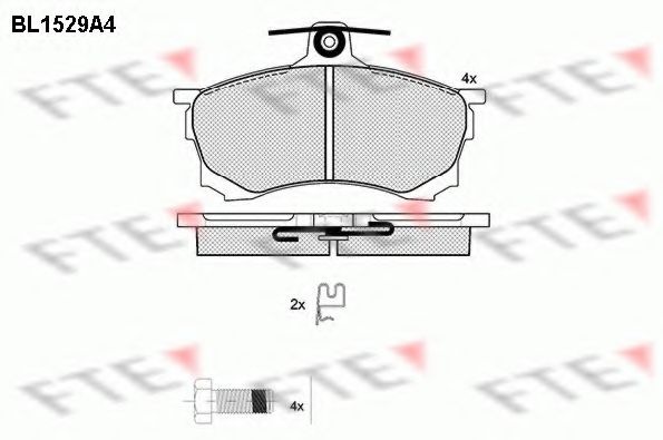 Комплект тормозных колодок, дисковый тормоз FTE BL1529A4