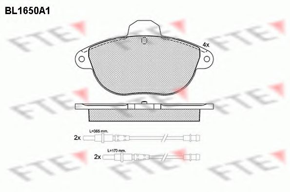 Комплект тормозных колодок, дисковый тормоз FTE BL1650A1