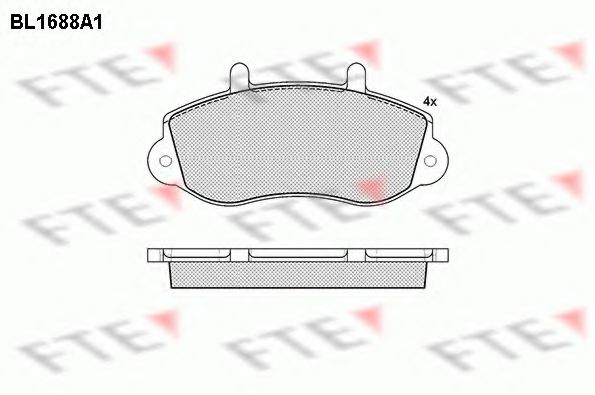 Комплект тормозных колодок, дисковый тормоз FTE BL1688A1