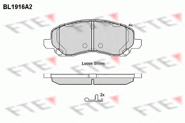 Комплект тормозных колодок, дисковый тормоз FTE BL1916A2