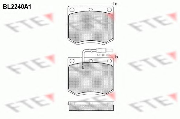 Комплект тормозных колодок, дисковый тормоз FTE BL2240A1