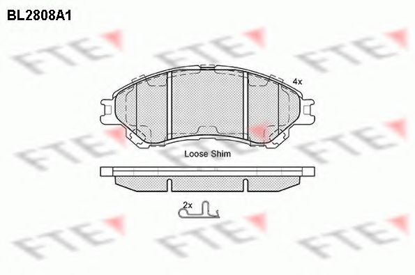 Комплект тормозных колодок, дисковый тормоз FTE BL2808A1