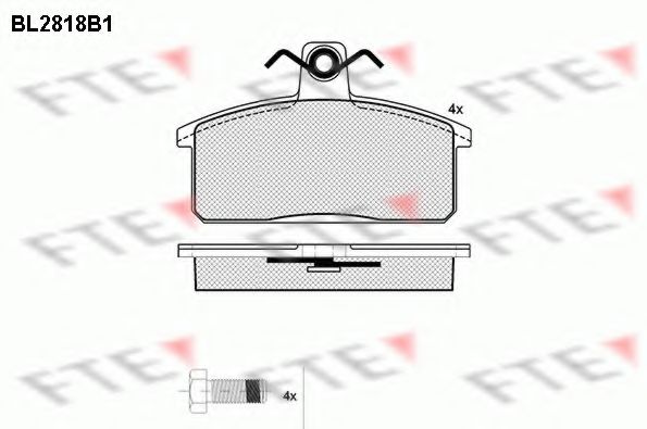 Комплект тормозных колодок, дисковый тормоз FTE BL2818B1