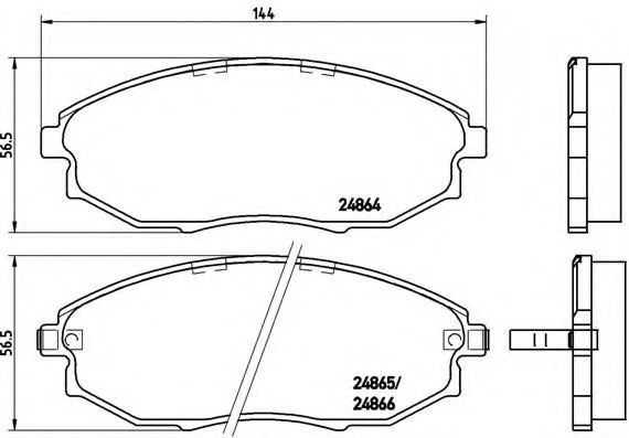 Комплект тормозных колодок, дисковый тормоз BREMBO P 10 007