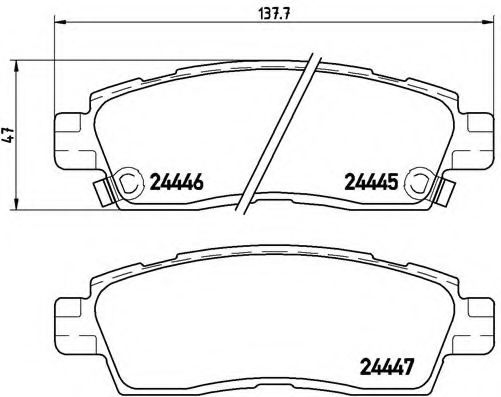 Комплект тормозных колодок, дисковый тормоз BREMBO P 10 010