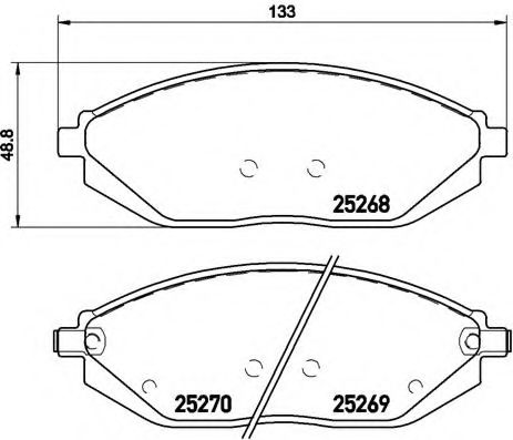 Комплект тормозных колодок, дисковый тормоз BREMBO P 10 054
