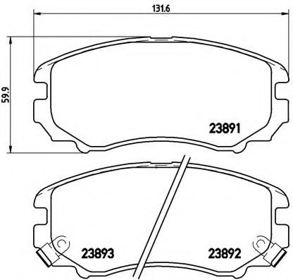 Комплект тормозных колодок, дисковый тормоз BREMBO P 30 018