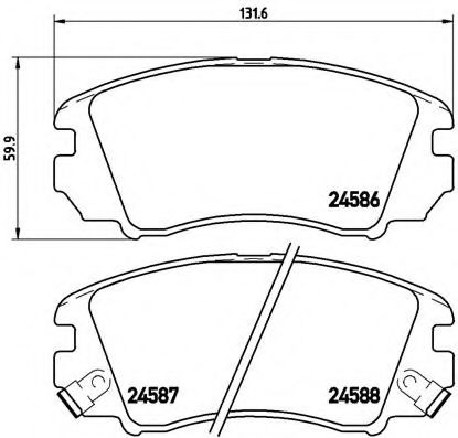 Комплект тормозных колодок, дисковый тормоз BREMBO P 30 043