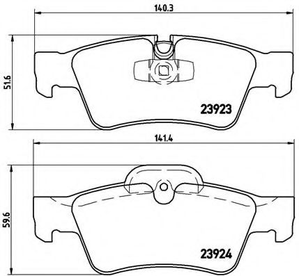 Комплект тормозных колодок, дисковый тормоз BREMBO P 50 064