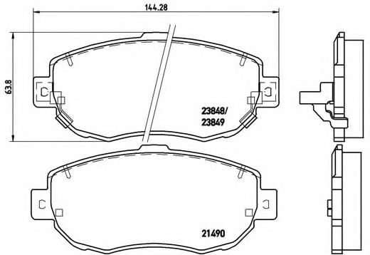 Комплект тормозных колодок, дисковый тормоз BREMBO P 83 037