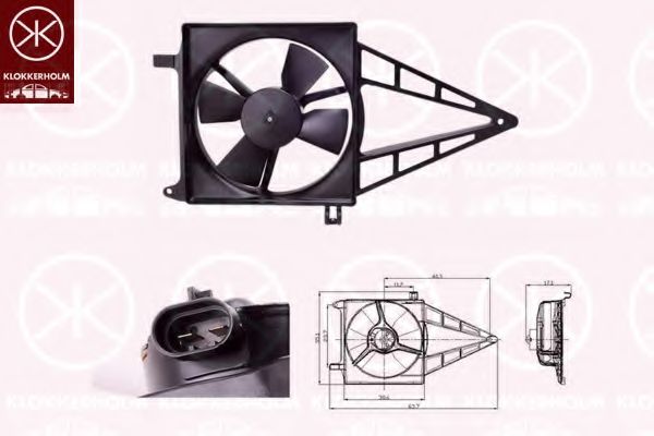 Вентилятор, охлаждение двигателя KLOKKERHOLM 50502603