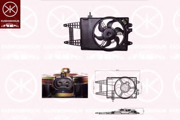 Вентилятор, охлаждение двигателя KLOKKERHOLM 20232606