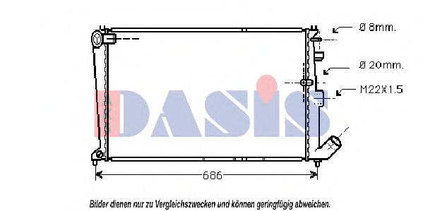 Радиатор, охлаждение двигателя AKS DASIS 060280N