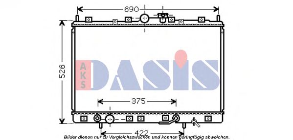 Радиатор, охлаждение двигателя AKS DASIS 140076N