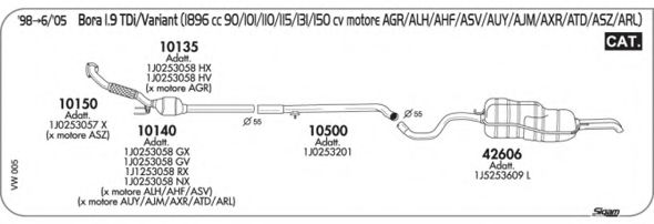 Система выпуска ОГ AKS DASIS SGVW005
