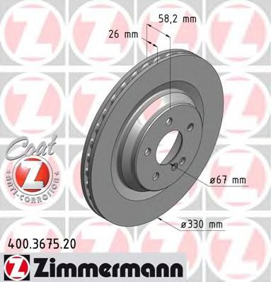 Тормозной диск ZIMMERMANN 400.3675.20