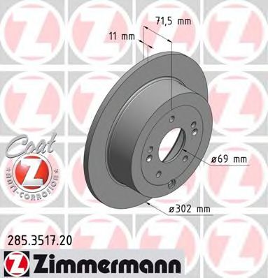 Тормозной диск ZIMMERMANN 285.3517.20