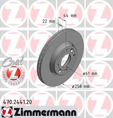 Тормозной диск ZIMMERMANN 470.2441.20