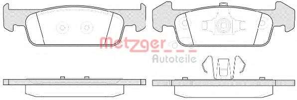 Комплект тормозных колодок, дисковый тормоз METZGER 1170791
