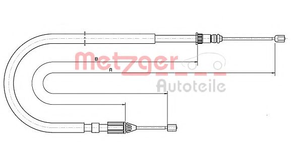 Трос, стояночная тормозная система METZGER 10.6685