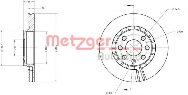 Тормозной диск METZGER 6110062