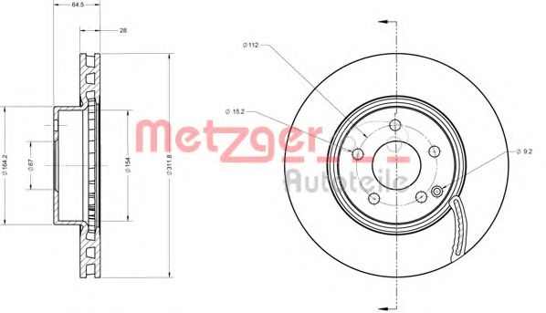 Тормозной диск METZGER 6110304