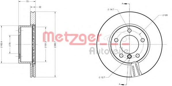 Тормозной диск METZGER 6110595
