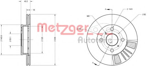 Тормозной диск METZGER 6110269