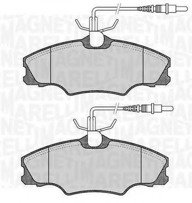 Комплект тормозных колодок, дисковый тормоз MAGNETI MARELLI 363916060374