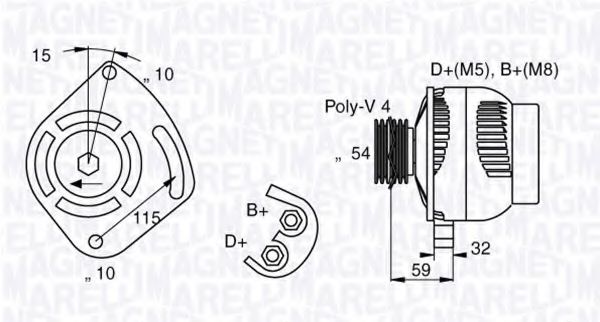 Генератор MAGNETI MARELLI 063377001010