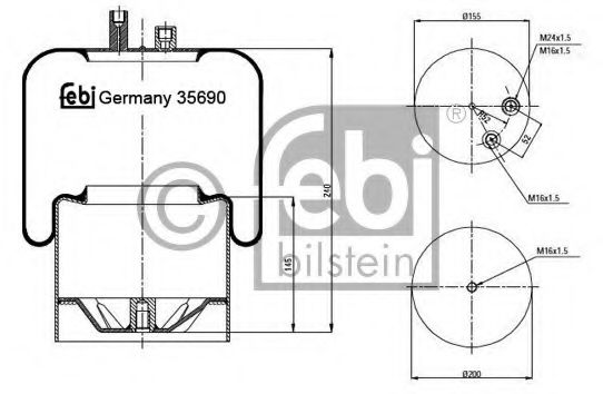 Кожух пневматической рессоры FEBI BILSTEIN 35690