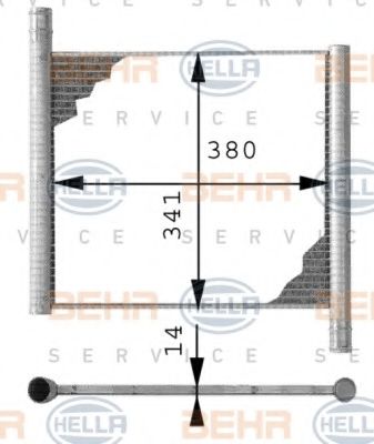 Радиатор, охлаждение двигателя BEHR HELLA SERVICE 8MK 376 712-551