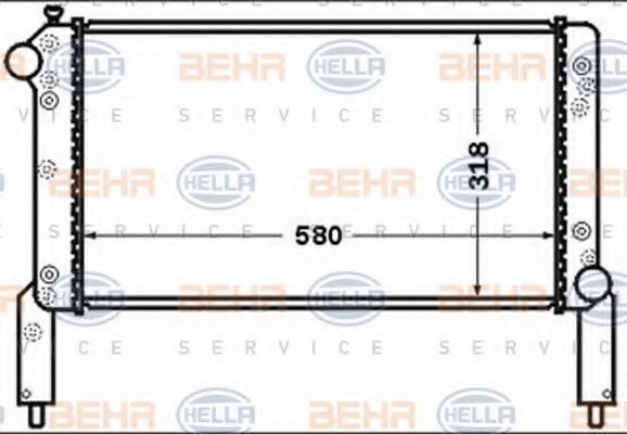 Радиатор, охлаждение двигателя BEHR HELLA SERVICE 8MK 376 767-671