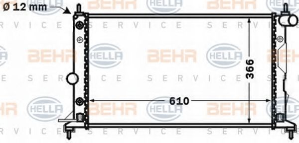 Радиатор, охлаждение двигателя BEHR HELLA SERVICE 8MK 376 771-181