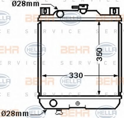 Радиатор, охлаждение двигателя BEHR HELLA SERVICE 8MK 376 772-641