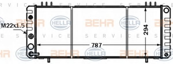 Радиатор, охлаждение двигателя BEHR HELLA SERVICE 8MK 376 774-271