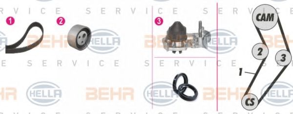 Водяной насос + комплект зубчатого ремня BEHR HELLA SERVICE 8MP 376 800-851